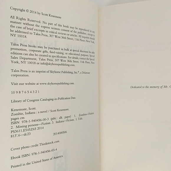 Zombie Indiana by Scott Kenemore, Softcover, 2014 - Picture 5 of 9